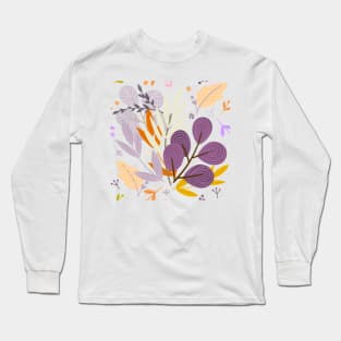 illustration of abstract colored flower with closed opened blossom Long Sleeve T-Shirt